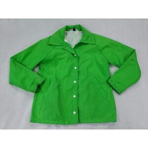 Vintage Activa Windbreaker Rain Jacket M Kelly Green Lined Outdoor Y2K Golf Snap